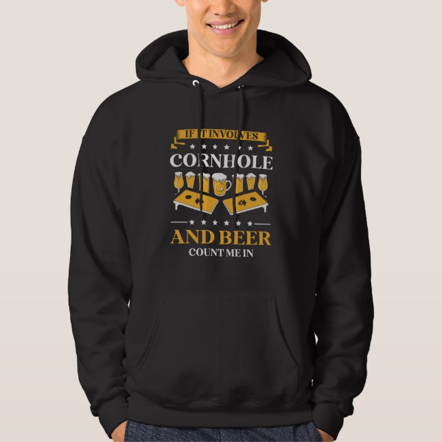 Cornhole Champion Beer Drinker Bean Bag Toss Beer Hoodie (Vorderseite)