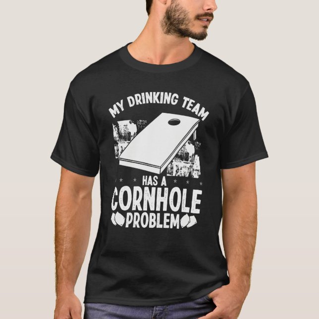 Cornhole Drinking Team Throwing Tossing Cornhole P T-Shirt (Vorderseite)