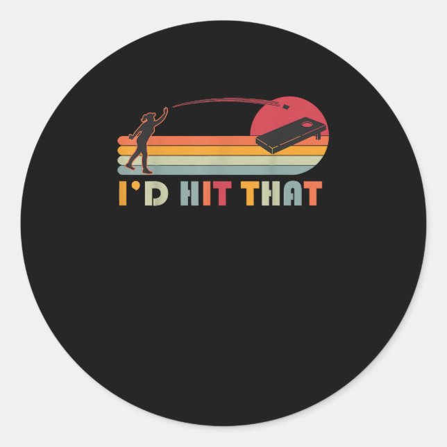 Cornhole-Funny-Id traf das Team Bean Bag Lover Runder Aufkleber (Vorderseite)