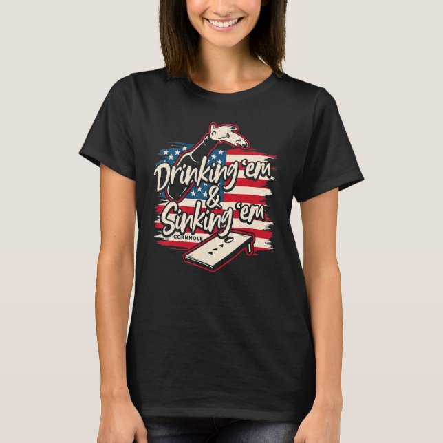 Cornhole für Männer, die im vierten Ju. T-Shirt (Vorderseite)