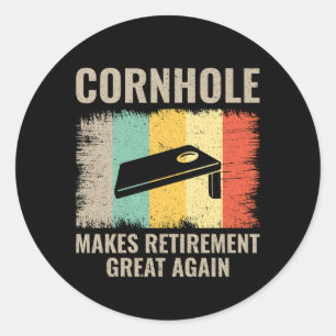 Cornhole Game Boards Funny Runder Aufkleber