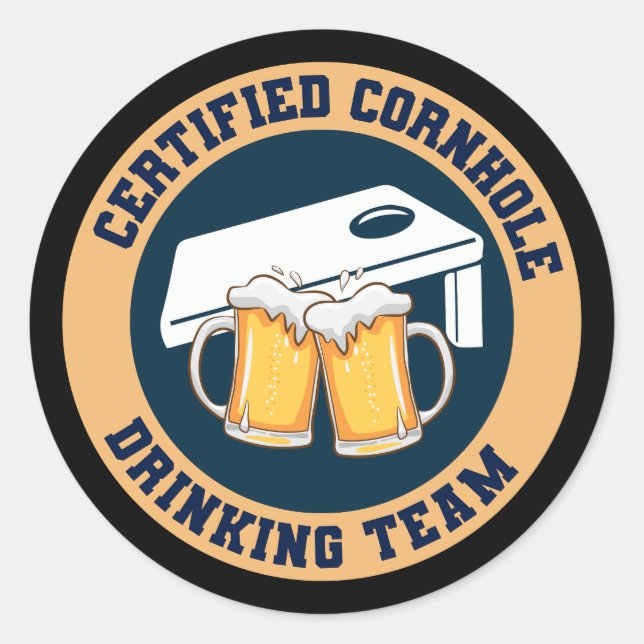 Cornhole Game Boards Funny Runder Aufkleber (Vorderseite)