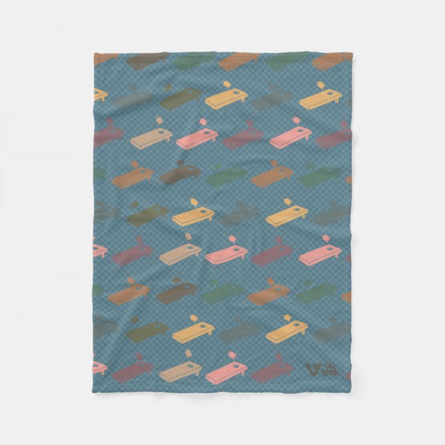 Cornhole Game Lover Blanket Retro Cornhole Throw Fleecedecke (Vorderseite)