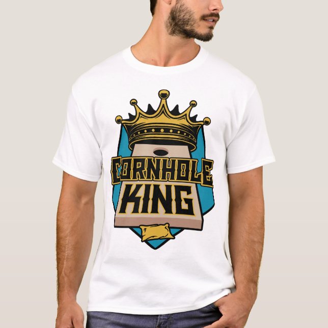 Cornhole König Mens Funny Bohnen-Taschen-Spiel T-Shirt (Vorderseite)