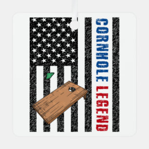 Cornhole Legend USA Ornament Aus Metall