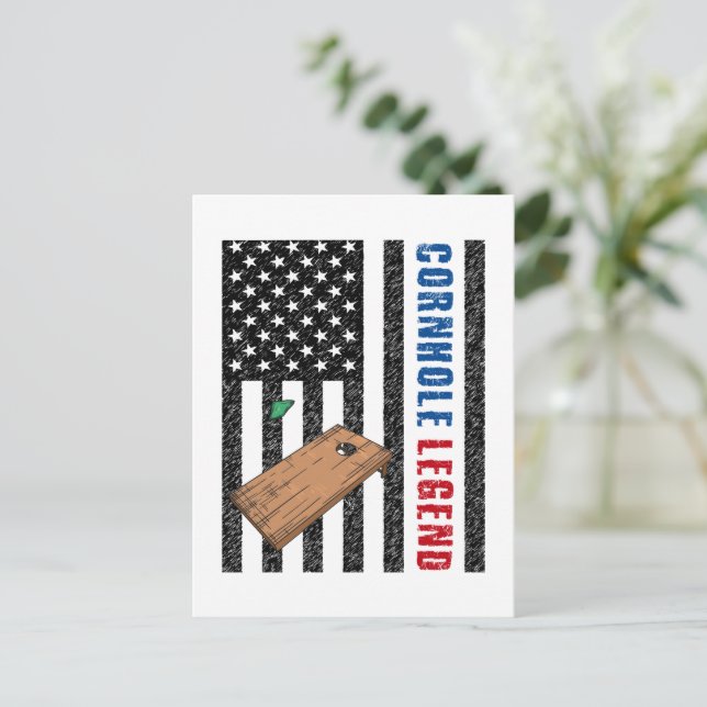 Cornhole Legend USA Postkarte (Stehend Vorderseite)