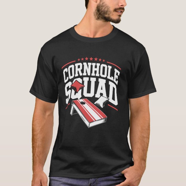 Cornhole-Mannschaft Lustige Cornhole-Mannschaft T-Shirt (Vorderseite)