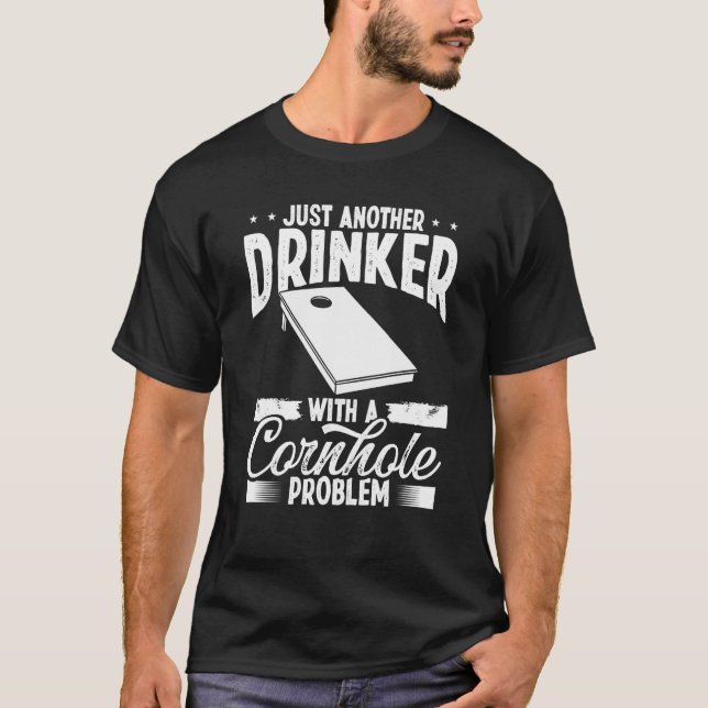 Cornhole Player Beer Throwing Cornhole Drinking Te T-Shirt (Vorderseite)