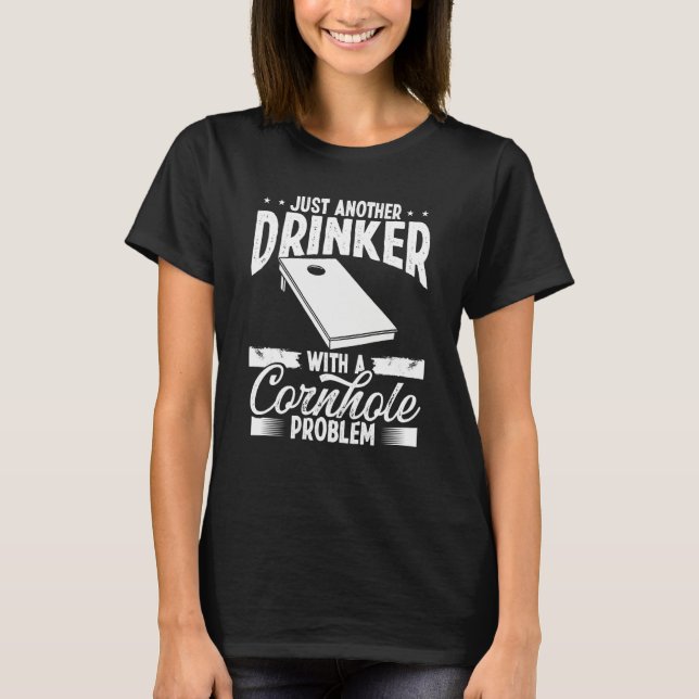 Cornhole Player Beer Throwing Cornhole Drinking Te T-Shirt (Vorderseite)