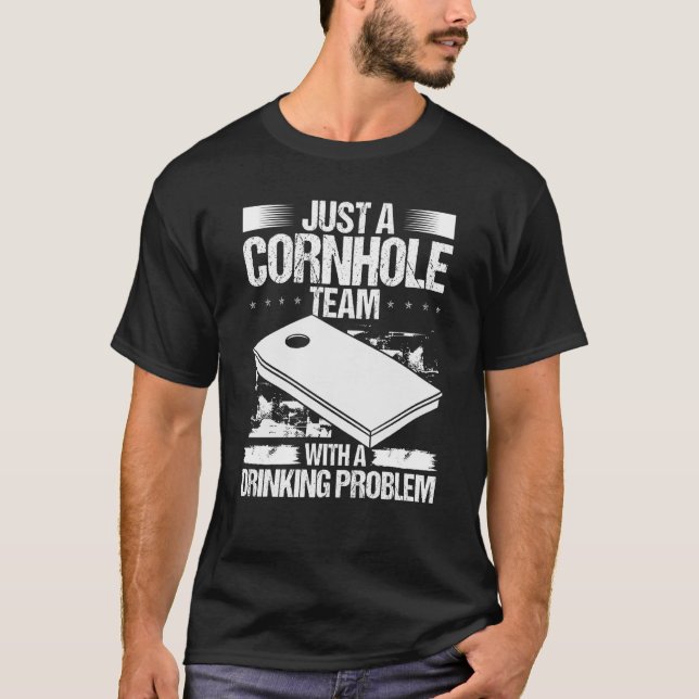 Cornhole Player Partner Teammate Drink Bier Cor T-Shirt (Vorderseite)