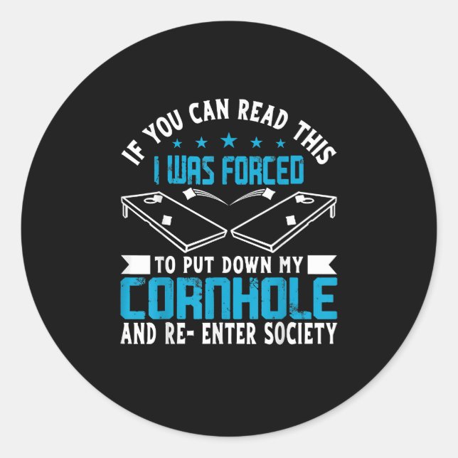 Cornhole Player Team Beag Bag Funny Cornhole Runder Aufkleber (Vorderseite)