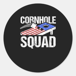 Cornhole Squad Cornhole Cornhole Player Runder Aufkleber