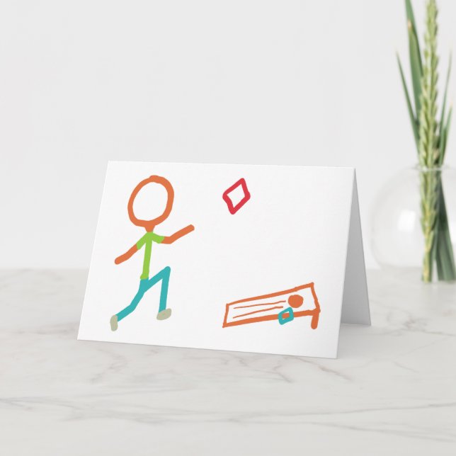 Cornhole Stickman Dankeskarte (Vorderseite)