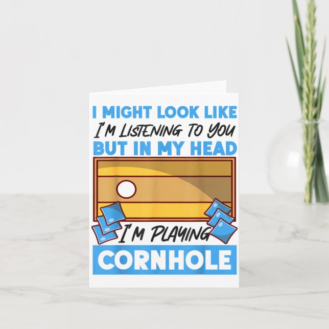 Cornhole Team Bean Bag Player Champ I Might Look L Karte (Vorderseite)