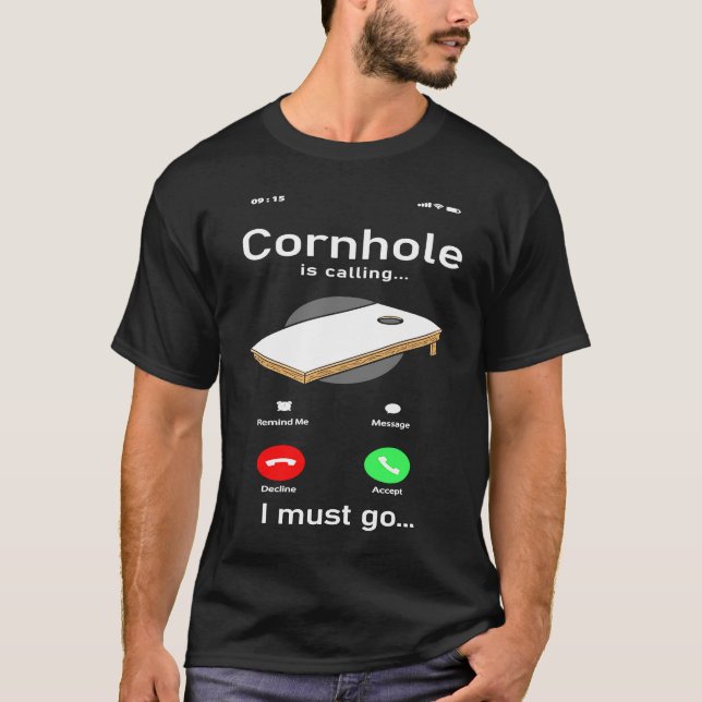Cornhole Team Bean Bag Player Champ Phone Display  T-Shirt (Vorderseite)
