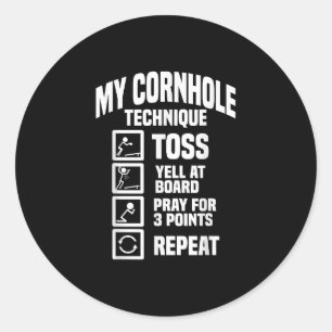 Cornhole-Technik Wurftechnik Cornhole Runder Aufkleber