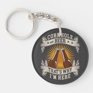 Cornhole und Bier Deshalb bin ich hier Cornhole  Schlüsselanhänger