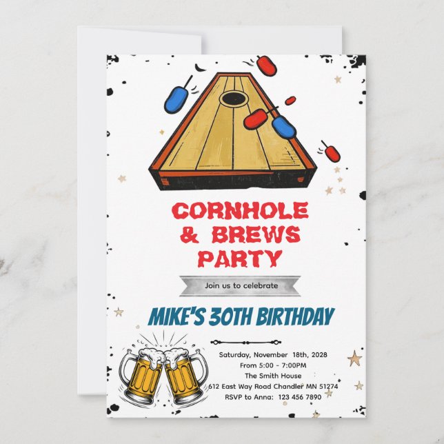 Cornhole- und Bierparty-Einladung Einladung (Vorderseite)