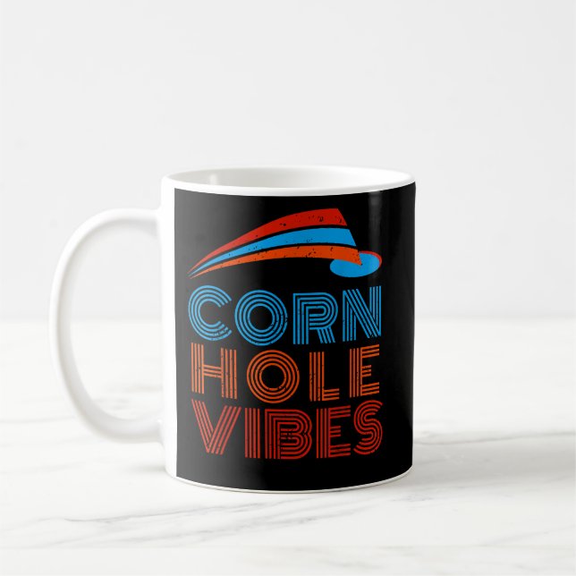 Cornhole Vibes Cornhole Cornhole Spieler Kaffeetasse (Links)