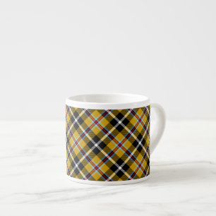 Cornisch National Tartan Gelb und Schwarz Kariert Espressotasse