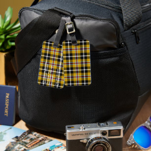 Cornisch National Tartan Gelb und Schwarz Kariert Gepäckanhänger