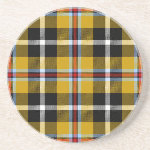 Cornisch National Tartan Gelb und Schwarz Kariert Getränkeuntersetzer