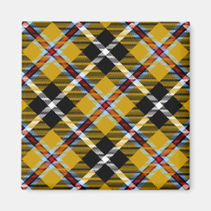 Cornisch National Tartan Gelb und Schwarz Kariert Magnet