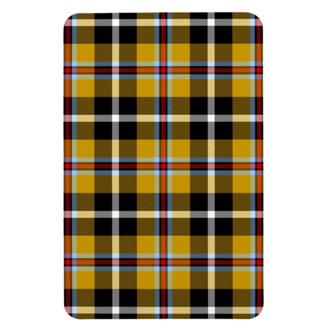 Cornisch National Tartan Gelb und Schwarz Kariert Magnet (Vertikal)
