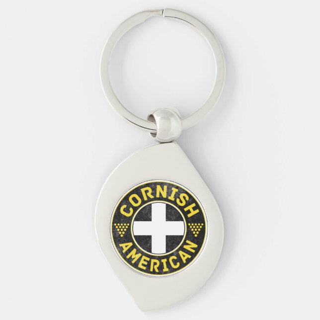 Cornish American Flag Key Ring Schlüsselanhänger (Vorderseite)