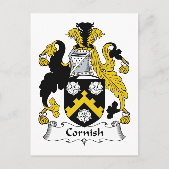 Cornish Familienwappen Postkarte (Vorderseite)