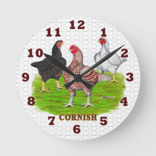 Cornish Hühneruhr Runde Wanduhr