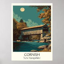 Cornish New Hampshire Gedeckte Brücke Poster