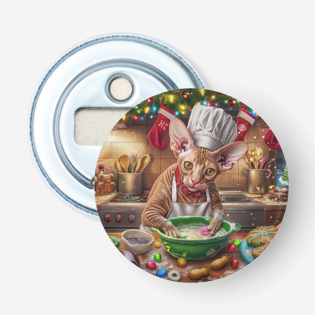 Cornish Rex Holiday Baking: Feierliche Weihnachten Flaschenöffner (Vorderseite)