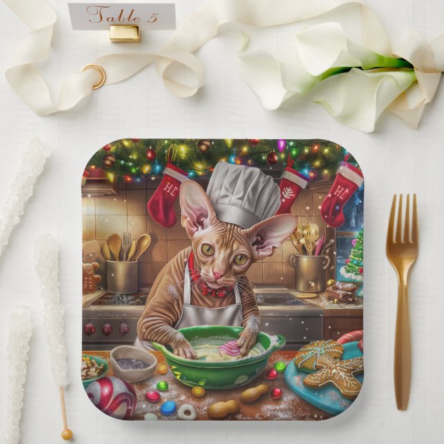 Cornish Rex Holiday Baking: Feierliche Weihnachten Pappteller (Hochzeit)