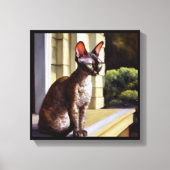 Cornish-Rex-Katze  Leinwanddruck (Vorderseite)