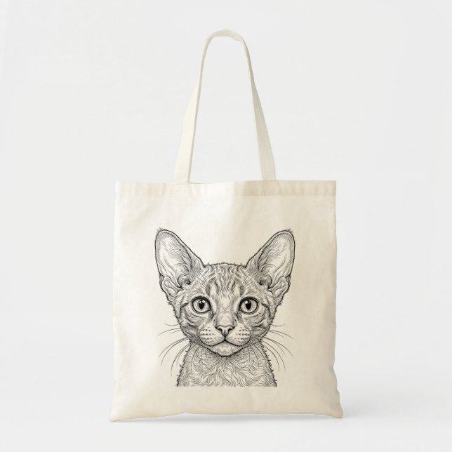 Cornish Rex Kitten Weiße Tasche (Vorne)