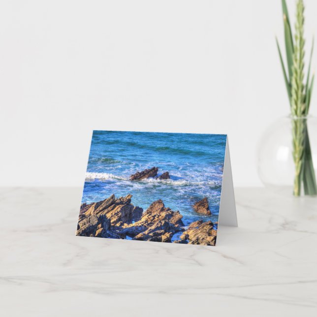 Cornish Rocks Breaking Waves Karte (Vorderseite)