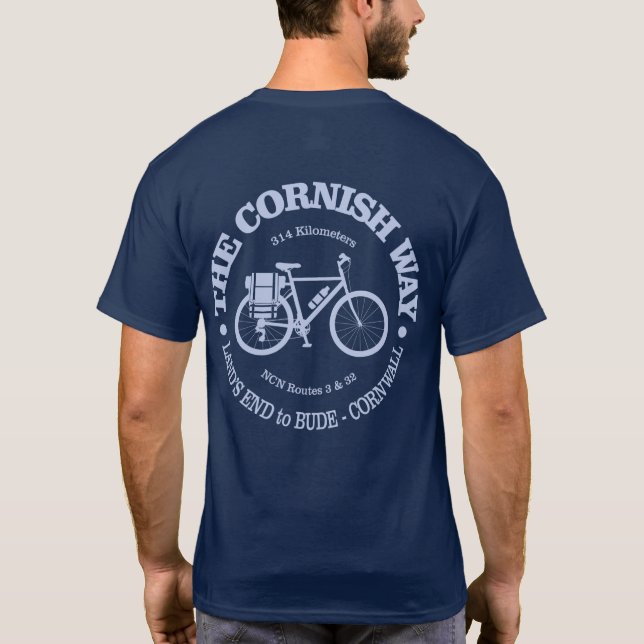 Cornish Way (Radfahren) T-Shirt (Rückseite)