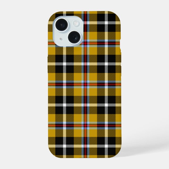 Cornouailles National Tartan Jaune et Noir Plaid (Verso)