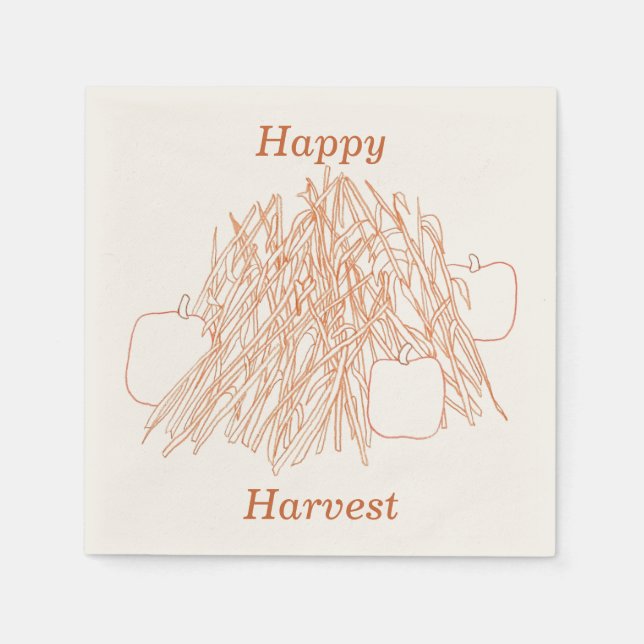 Cornstalks und Kürbisse, glückliche Ernte Serviett Serviette (Vorderseite)