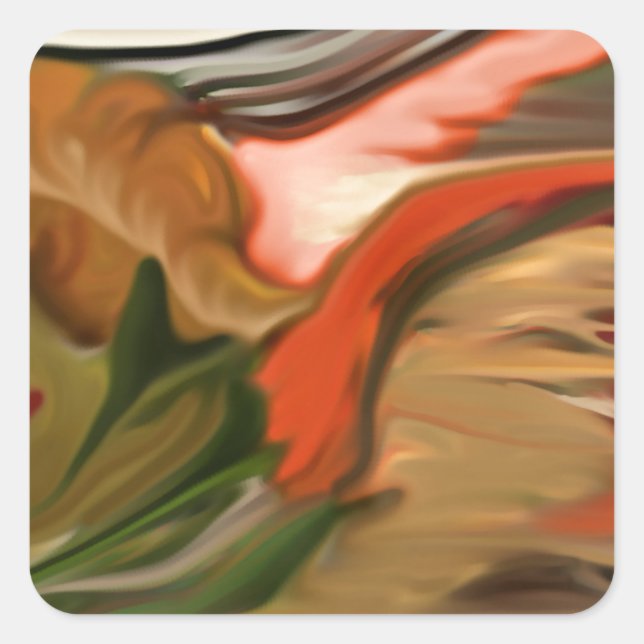 Cornucopia Abstrakt Art Quadratischer Aufkleber (Vorderseite)