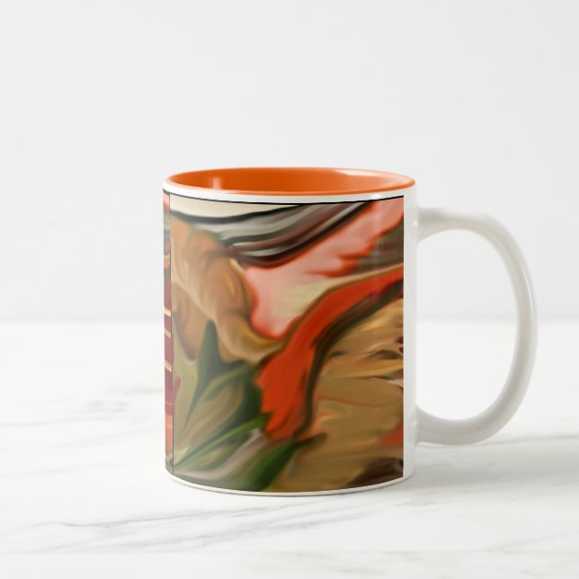 Cornucopia Abstrakt Art Zweifarbige Tasse (Rechts)