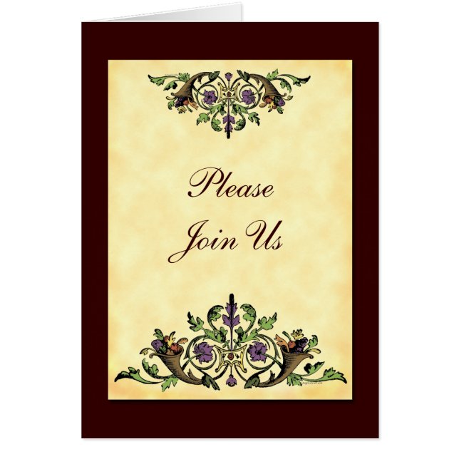 Cornucopia Custom Thanksgiving Invitation pliée (Devant)