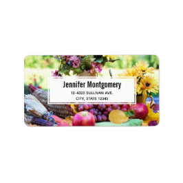 Cornucopia Herbst Ernte Koch Tabelle Adressaufkleber