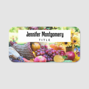 Cornucopia Herbst Ernte Koch Tabelle Namensschild