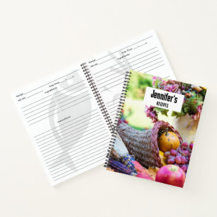 Cornucopia Herbst Ernte Koch Tabelle Notizbuch