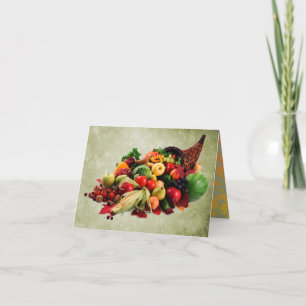 Cornucopia Horn von Plenty   Glückliches Erntedank Feiertagskarte
