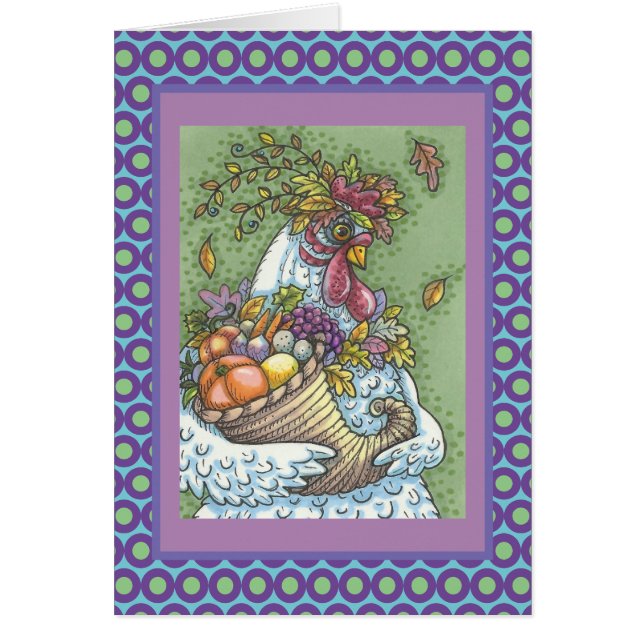 CORNUCOPIA-HUHN, THANKSGIVING-GRUSSKARTE Verse (Vorne)