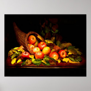 Cornucopia mit Äpfeln Poster
