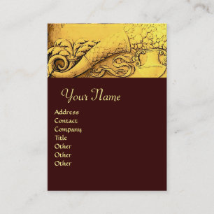 CORNUCOPIA-MONOGRAM, hellgoldgelb, braun Visitenkarte